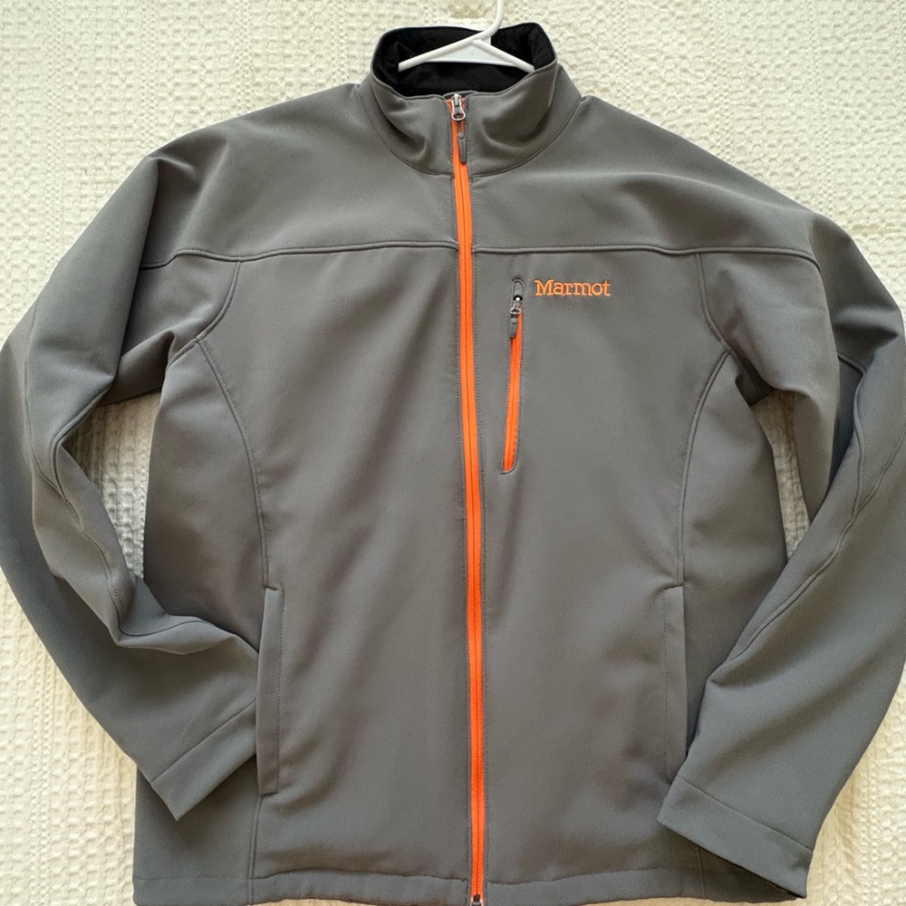 Marmot Men's Large Gray Jacket with Orange Accents